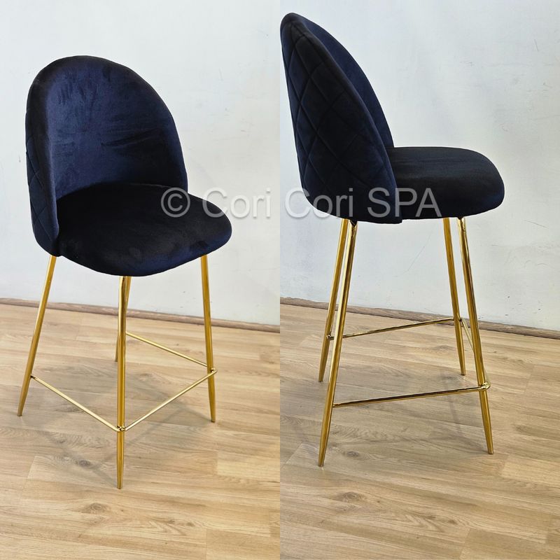 CORI CORI - Taburete Luxury Velvet Gold Negro