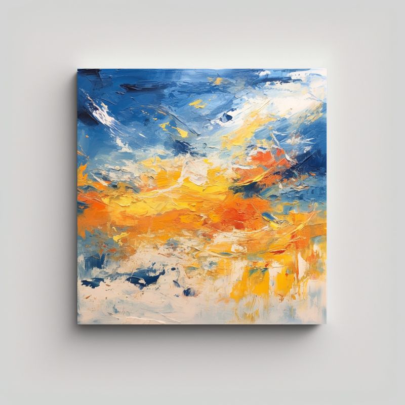 GENERICO - Pintura Abstracta Armonía Colores Estilo Joan 70x70 Cm