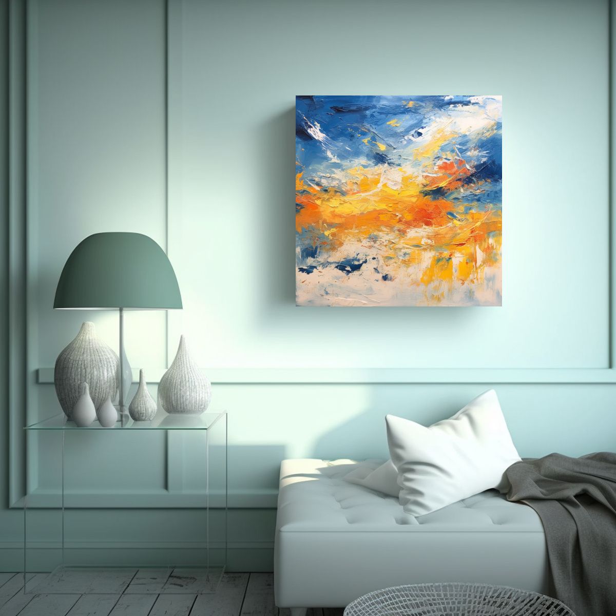 GENERICO - Pintura Abstracta Armonía Colores Estilo Joan 60x60 Cm