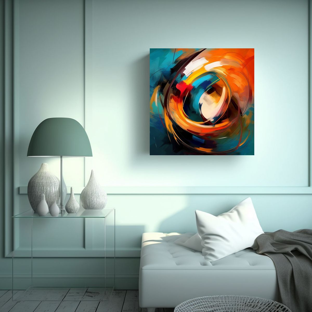 GENERICO - Cuadro Abstracto Digital De Composición 70x70 Cm