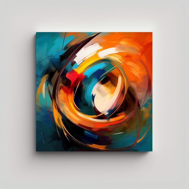 GENERICO - Cuadro Abstracto Digital De Composición 60x60 Cm