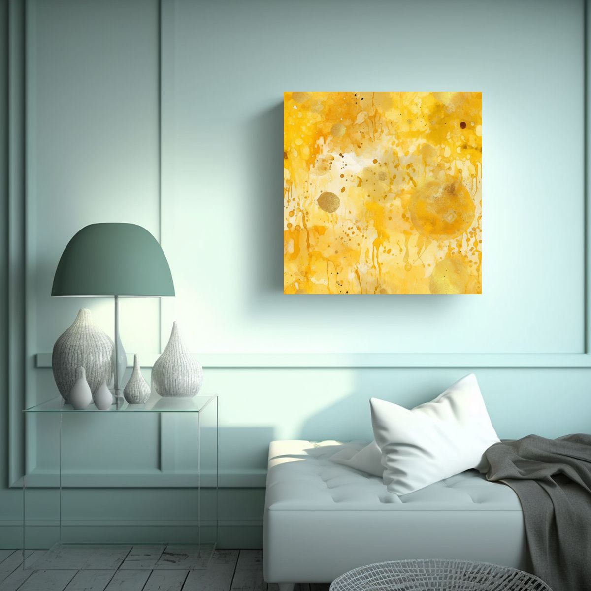 GENERICO - Cuadro De Inspiración Artesanal Con Destellos 60x60 Cm