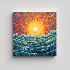 GENERICO - Pinturas Decorativas Con Temática De Sol 50x50 Cm