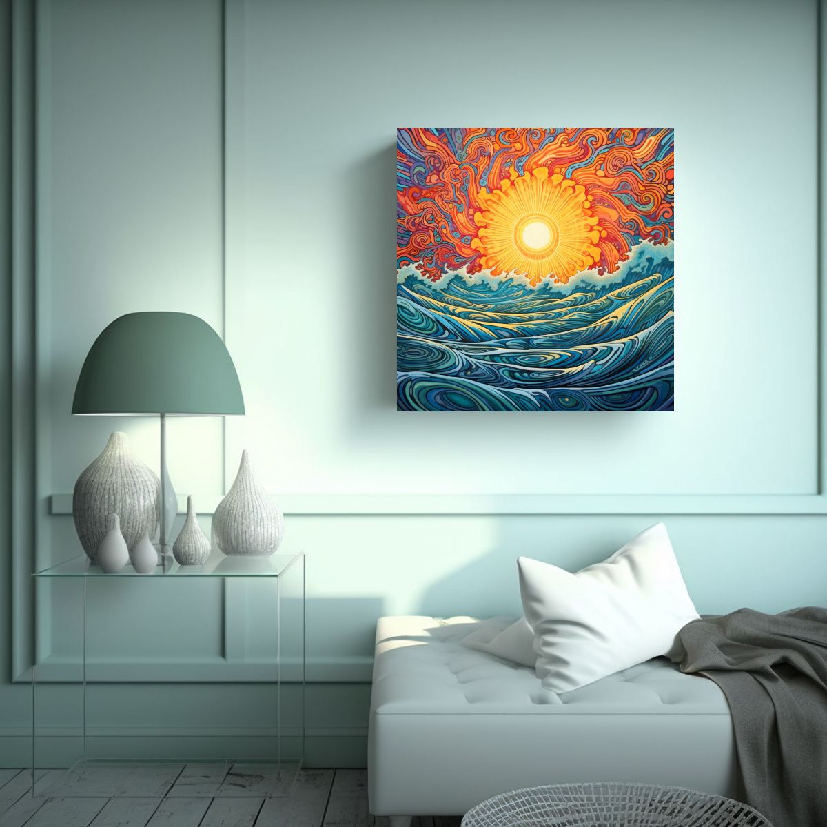 GENERICO - Pinturas Decorativas Con Temática De Sol 50x50 Cm