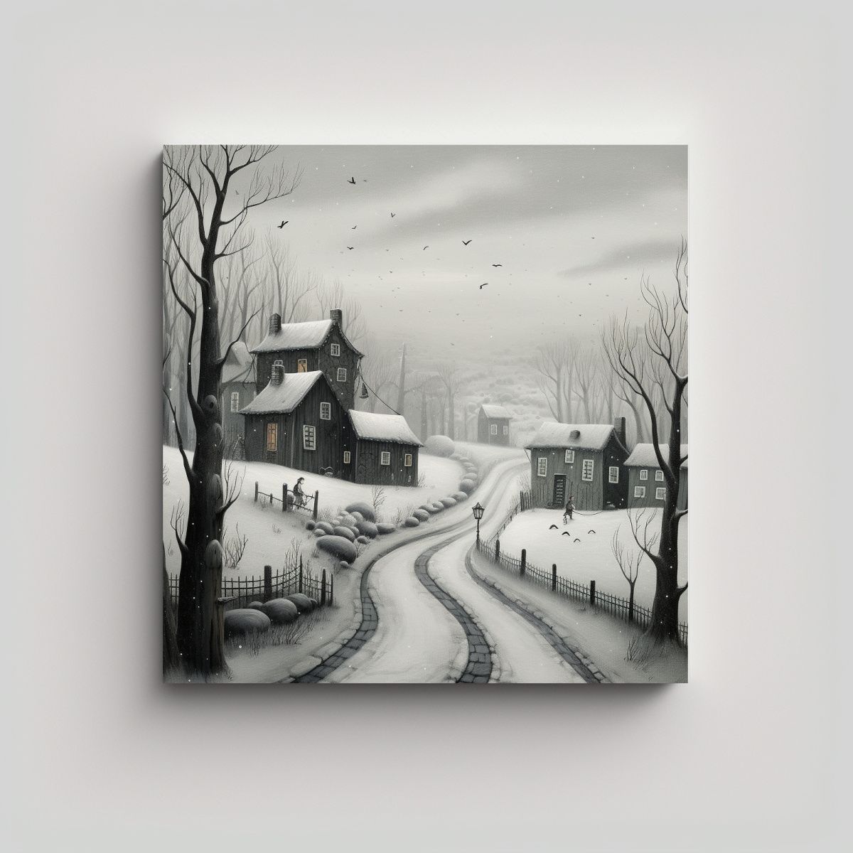 GENERICO - Pintura De Arte De Pared De Paisaje Nevado Con 90x90 Cm