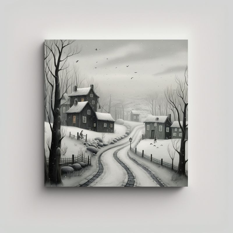 GENERICO - Pintura De Arte De Pared De Paisaje Nevado Con 50x50 Cm