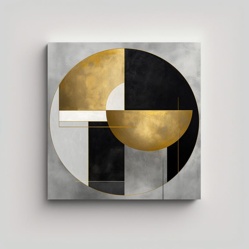 GENERICO - Pintura Abstracta Geométrica Minimalista De Arte 80x80 Cm