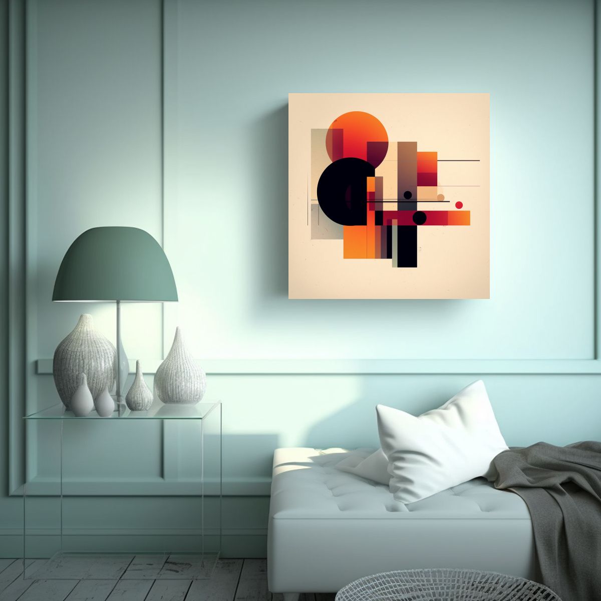 GENERICO - Cuadro Vibrante Abstracto Geométrico Generativo 60x60 Cm