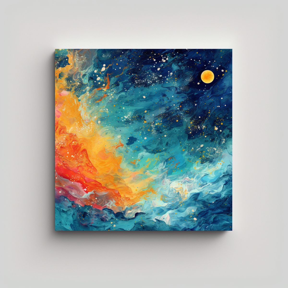 GENERICO - Lienzo De Tela Vintage Abstracto En Fondo 90x90 Cm