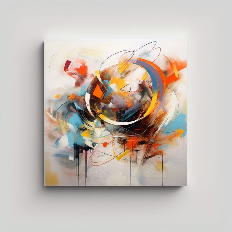 GENERICO - Cuadro Abstracto Canva Composición Única 50x50 Cm