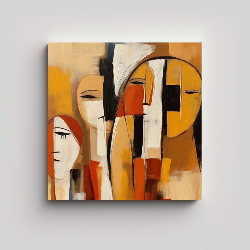 GENERICO - Cuadro Acuarela Original Estilo Picasso 80x80 Cm