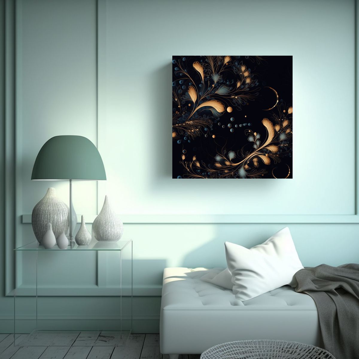 GENERICO - Lienzo Movimiento Hogar Deco Patrón Delicado 90x90 Cm