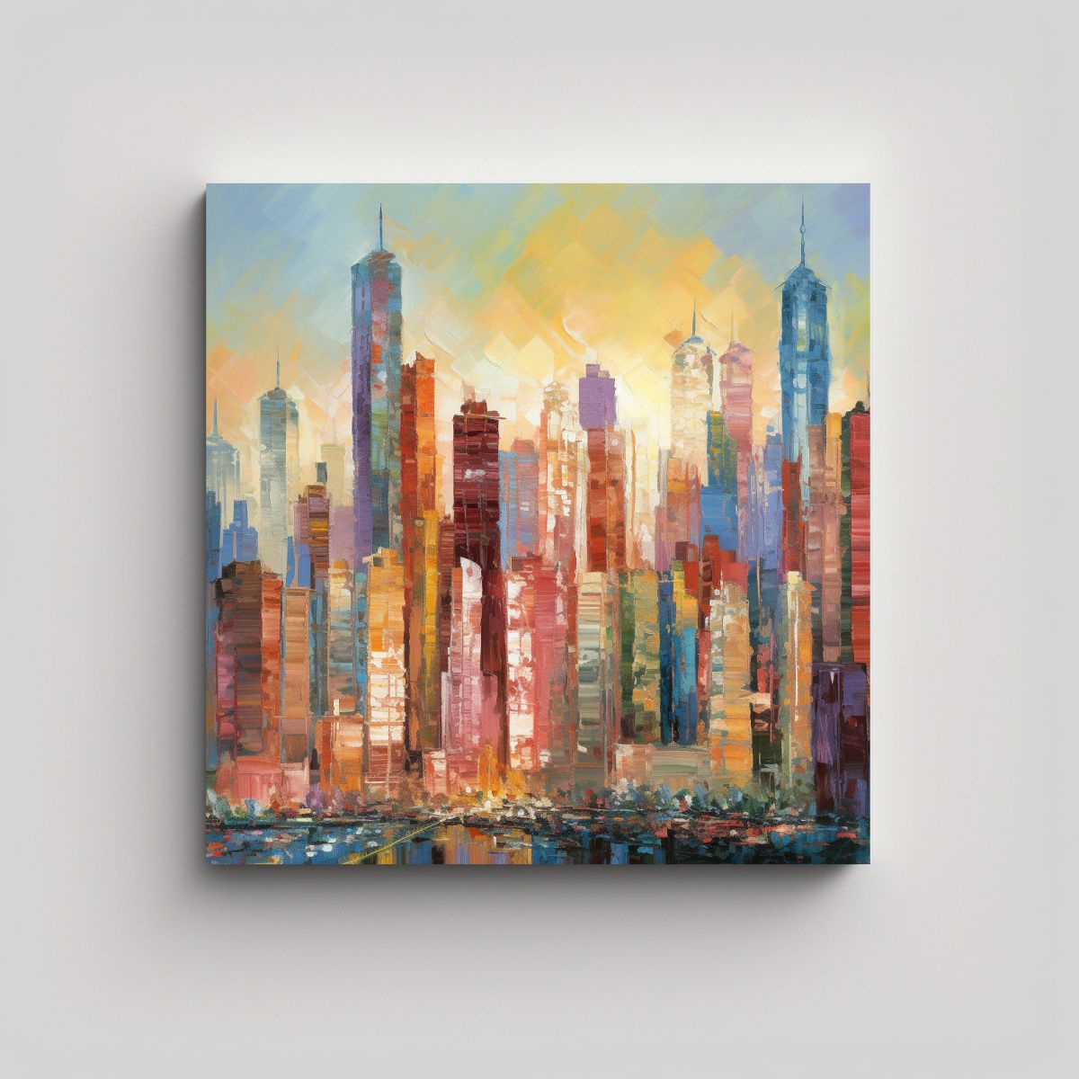 GENERICO - Lienzo Tema Impacto Visual: Una Vibrante Ciudad 80x80 Cm