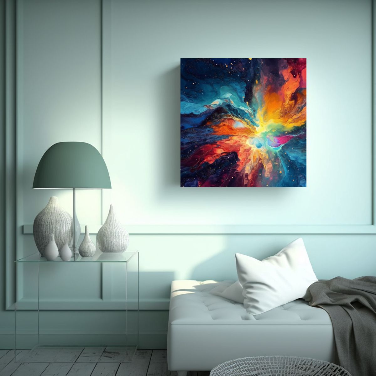 GENERICO - Pintura Acuarela Naturaleza Viva Con Colores 60x60 Cm