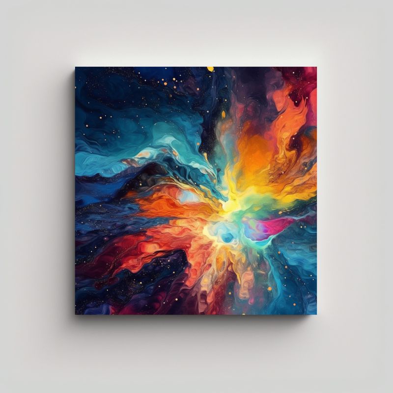 GENERICO - Pintura Acuarela Naturaleza Viva Con Colores 70x70 Cm