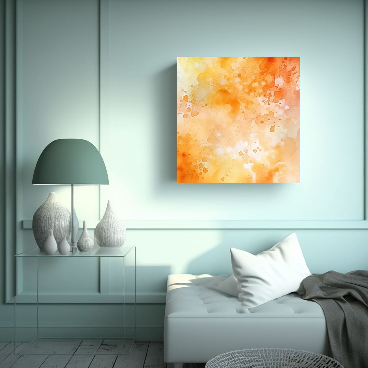 GENERICO - Pintura De Pared Composición Dinámica, Naranja 50x50 Cm
