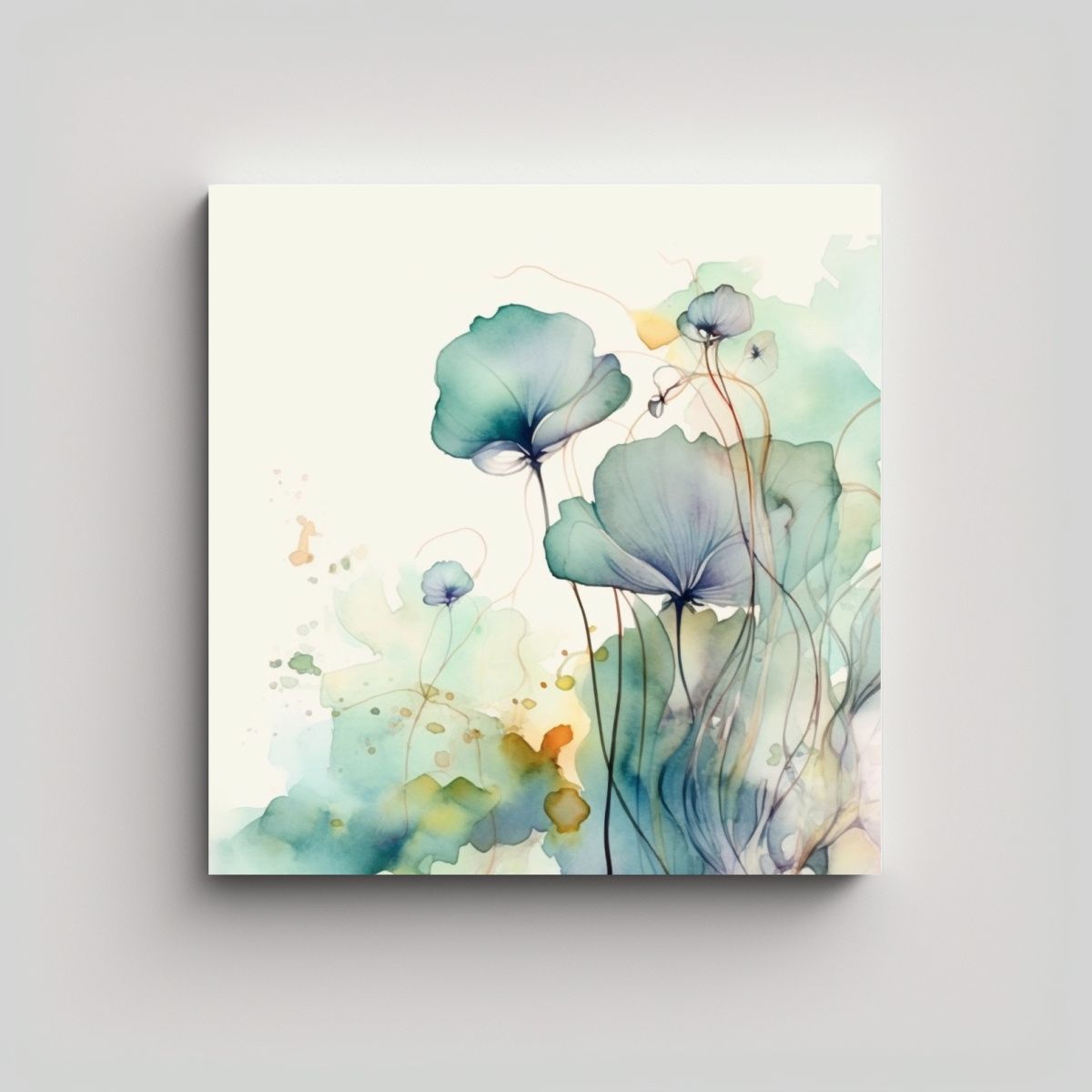 GENERICO - Cuadro Vintage Con Delicada Pintura Acuarela 80x80 Cm