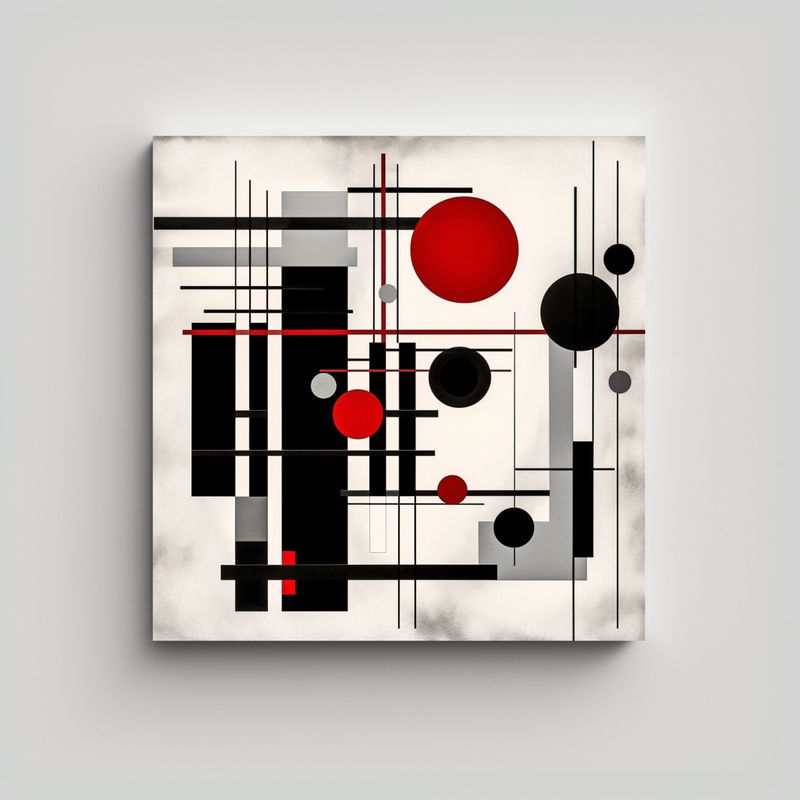 GENERICO - Pinturas Decorativas Estilo Bauhaus Con Líneas 90x90 Cm