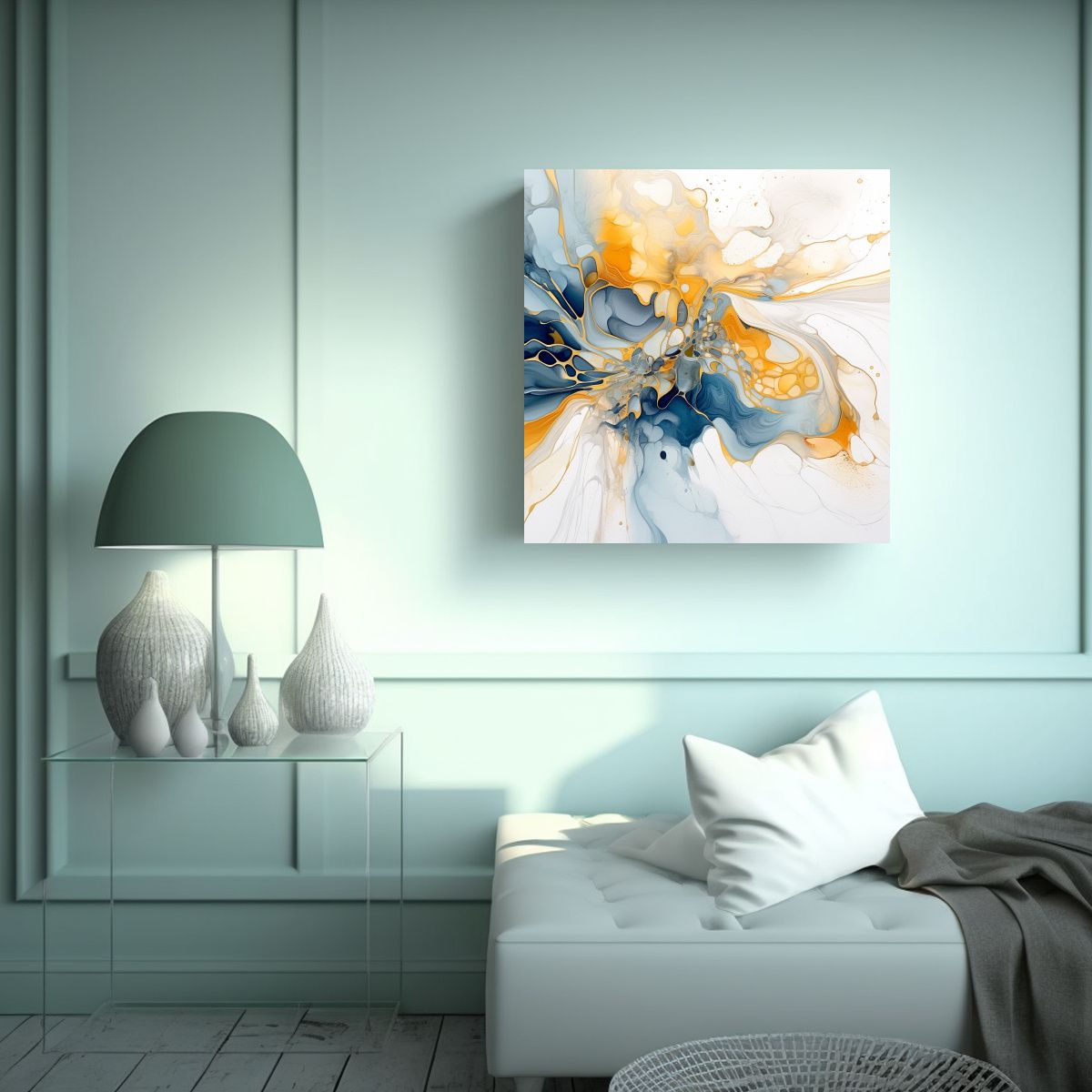 GENERICO - Relieve Abstracto De Pintura Acuarela Con Colores 70x70 Cm