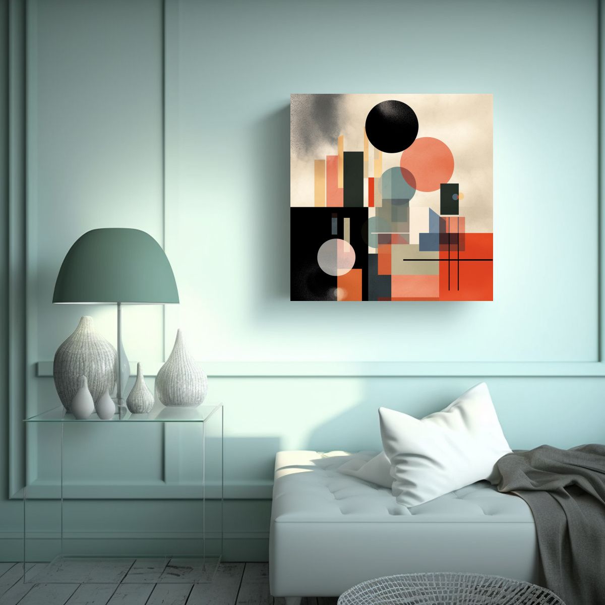 GENERICO - Pinturas Decorativas Con Líneas Geométricas 70x70 Cm