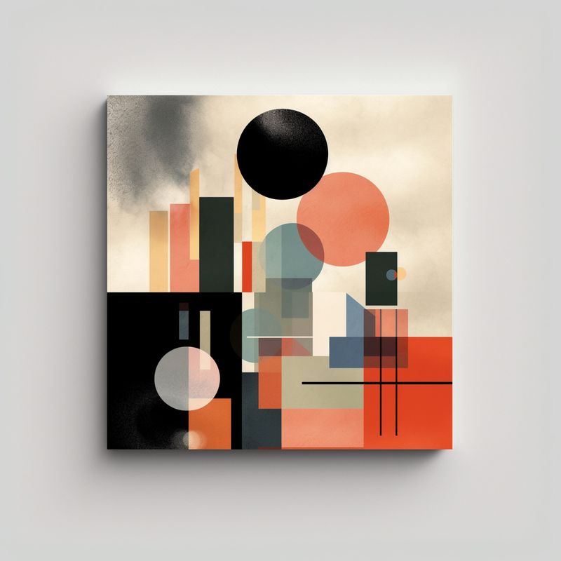 GENERICO - Pinturas Decorativas Con Líneas Geométricas 60x60 Cm