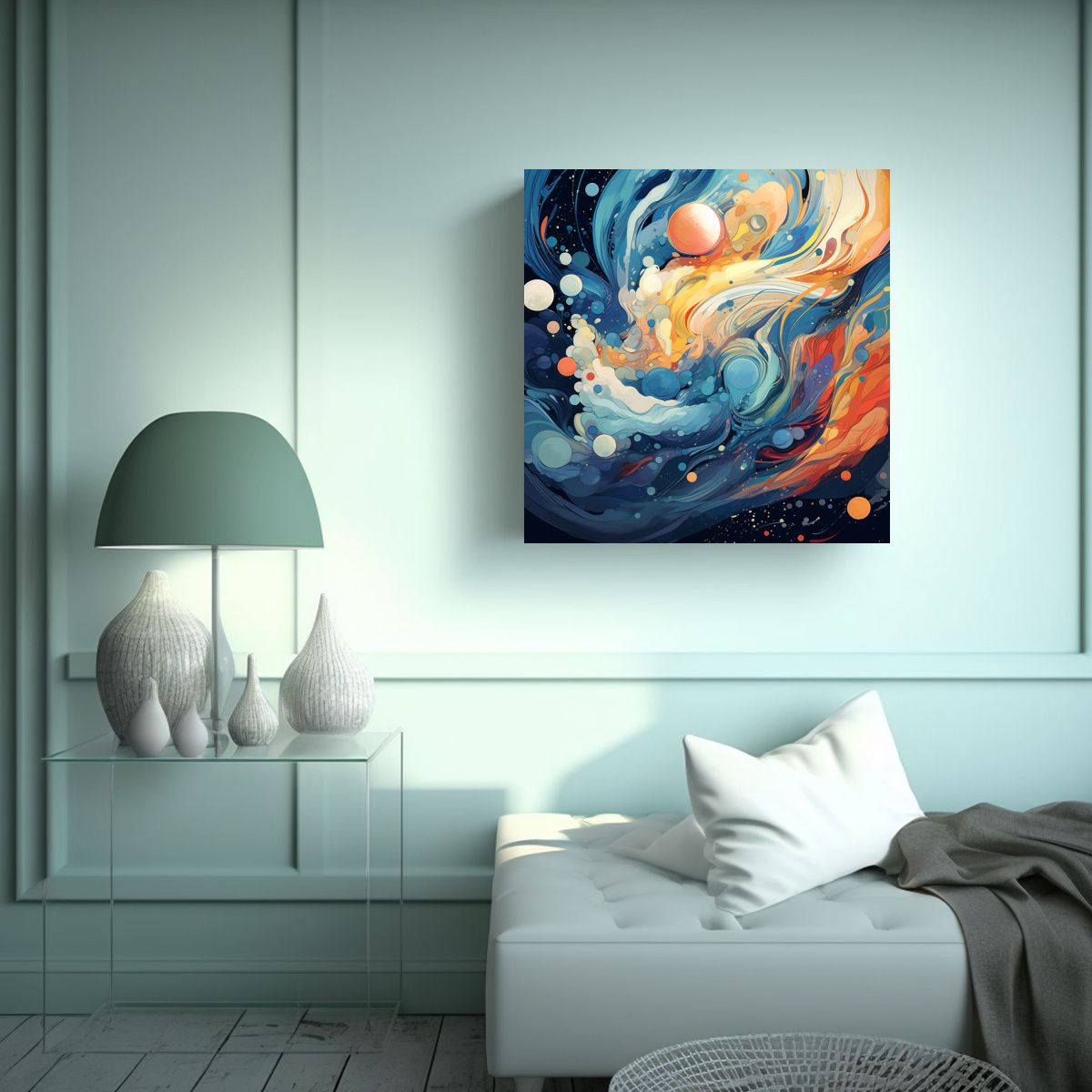 GENERICO - Pinturas Decorativas: Explosión Cósmica De 90x90 Cm
