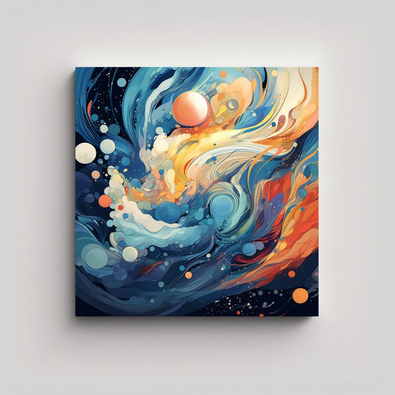 GENERICO - Pinturas Decorativas: Explosión Cósmica De 60x60 Cm