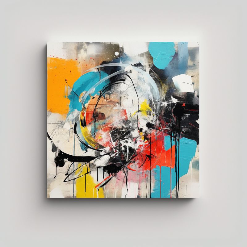 GENERICO - Cuadro Mixto De Expresión En Bastidor De Madera 60x60 Cm