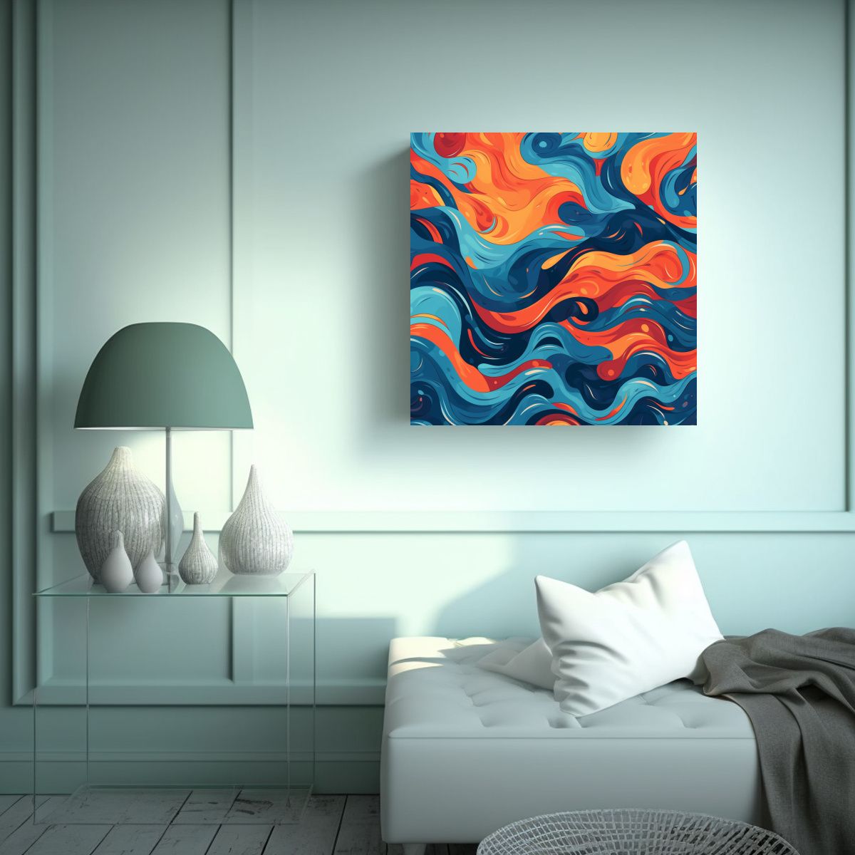 GENERICO - Cuadro Abstracto En Bastidor Cuadrado De Obra 50x50 Cm