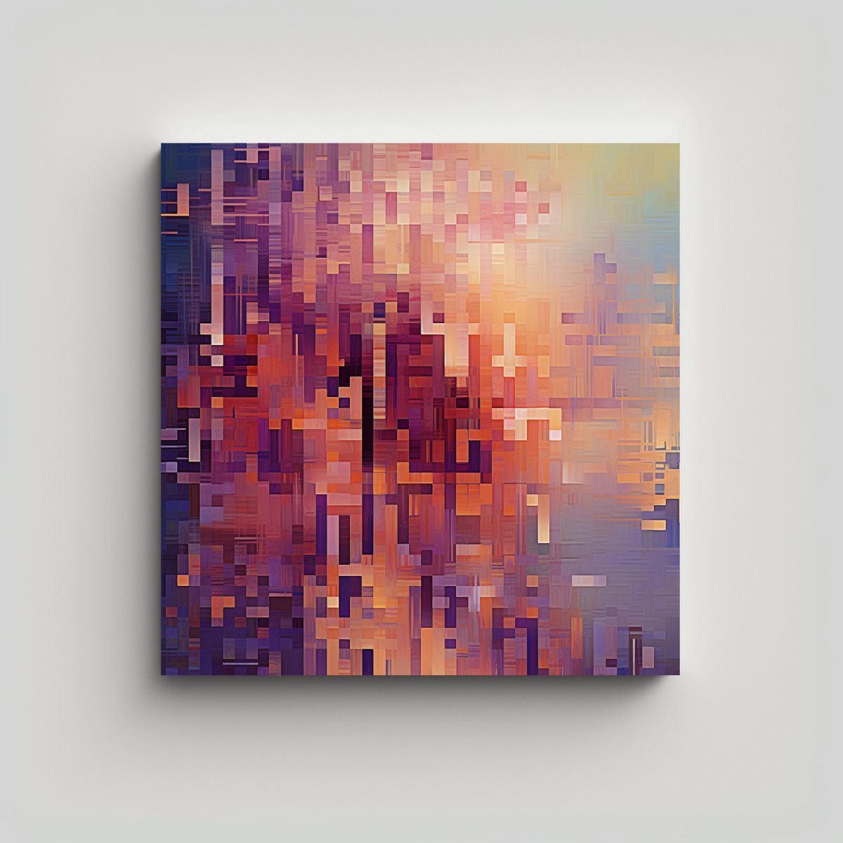 GENERICO - Cuadro Expresionista Algoritmo Con Composición 60x60 Cm