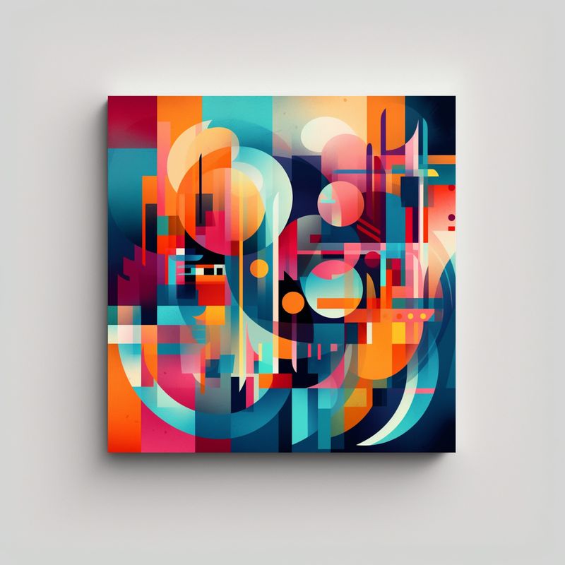 GENERICO - Lienzo De Tela Abstracto Con Colores Vibrantes Y 70x70 Cm
