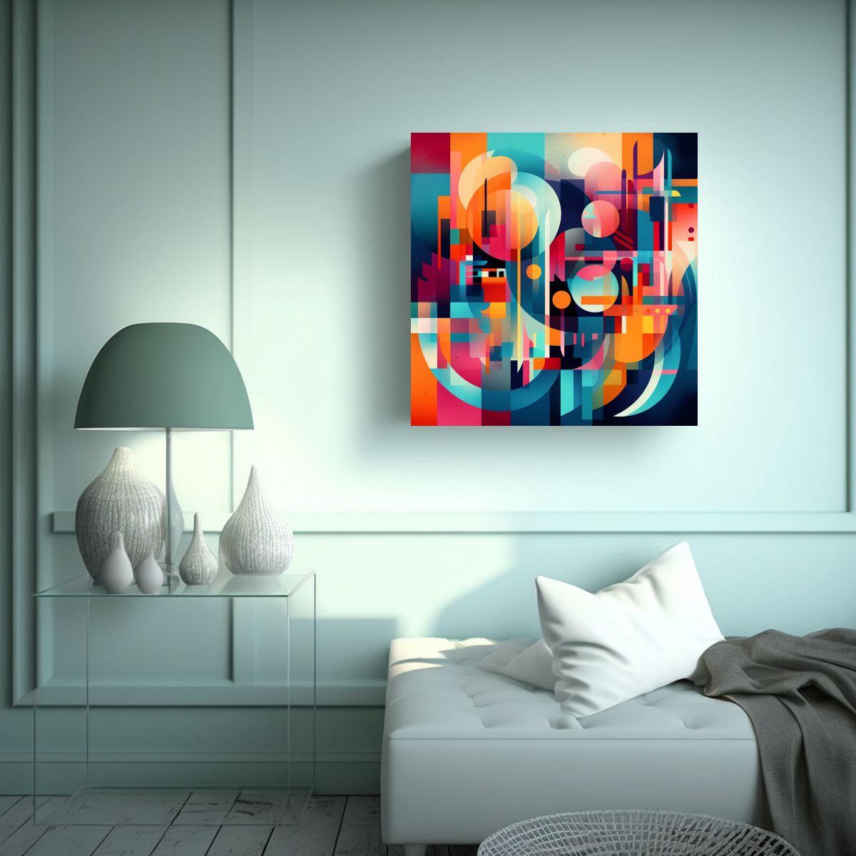 GENERICO - Lienzo De Tela Abstracto Con Colores Vibrantes Y 50x50 Cm