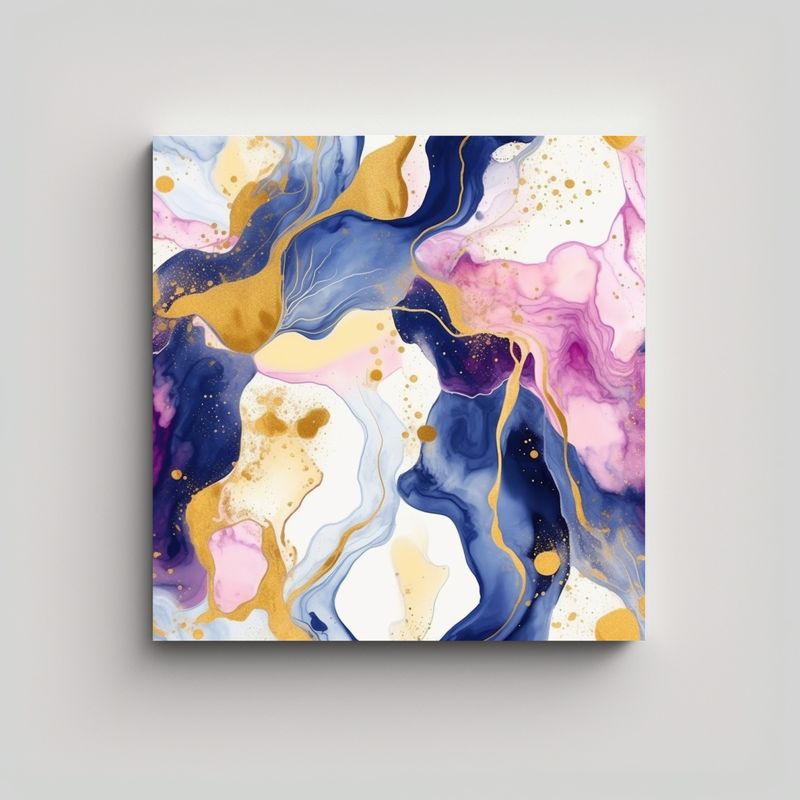 GENERICO - Pinturas Abstractas En Relieve Con Textura Dorada 70x70 Cm