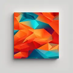 GENERICO - Fondo Plano En Azul Y Naranja Para Pinturas De 50x50 Cm