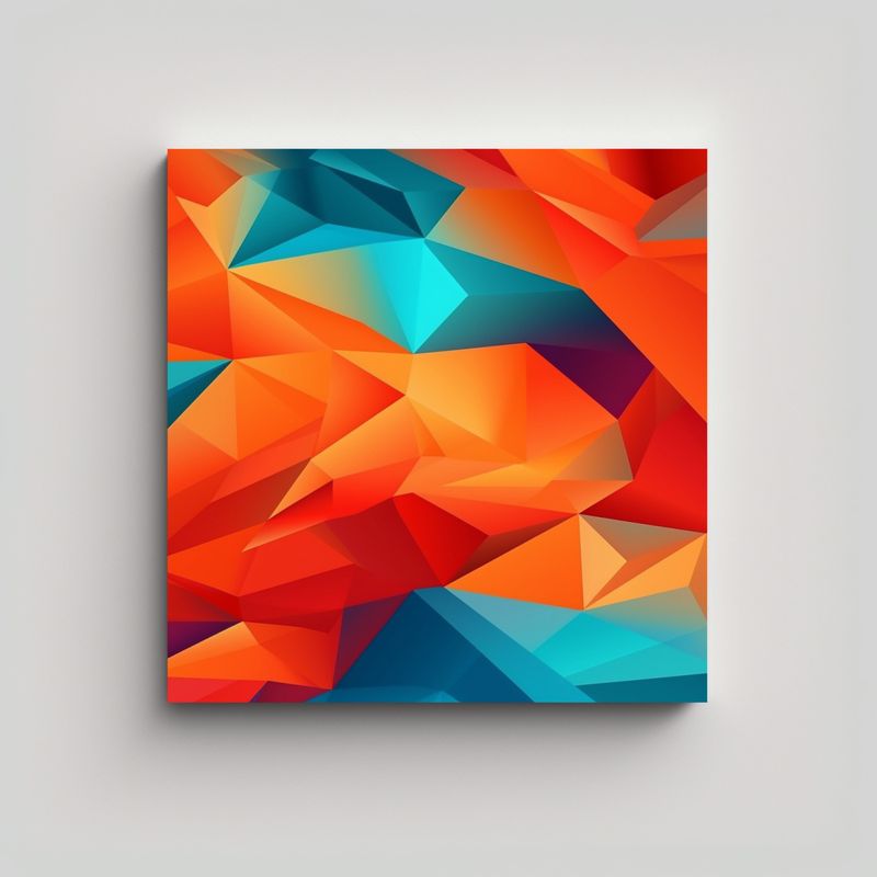 GENERICO - Fondo Plano En Azul Y Naranja Para Pinturas De 70x70 Cm