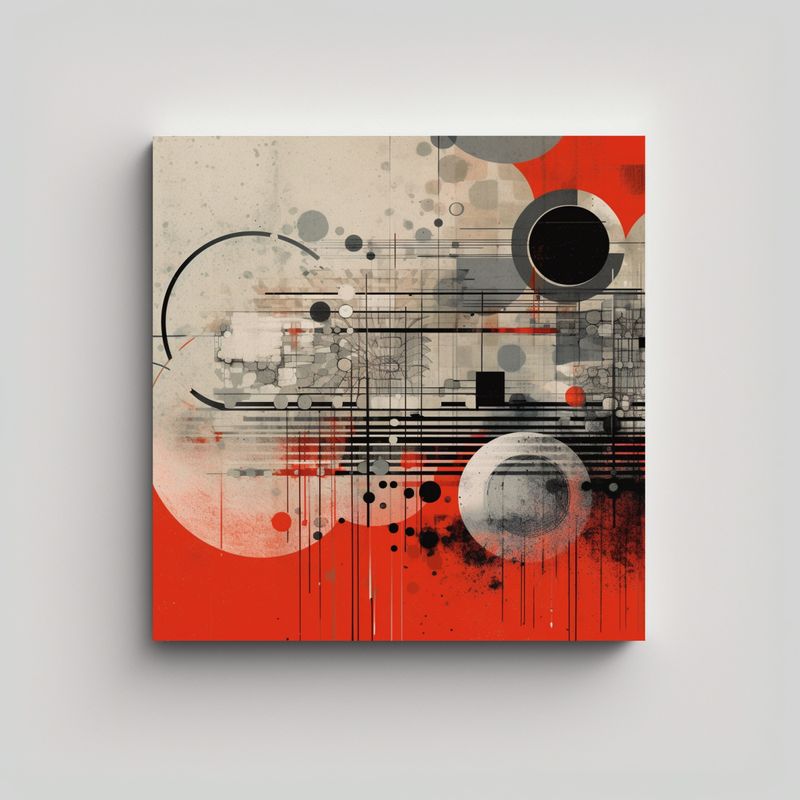 GENERICO - Cuadro Abstracto De Armonía Cromática: Fondo De 60x60 Cm