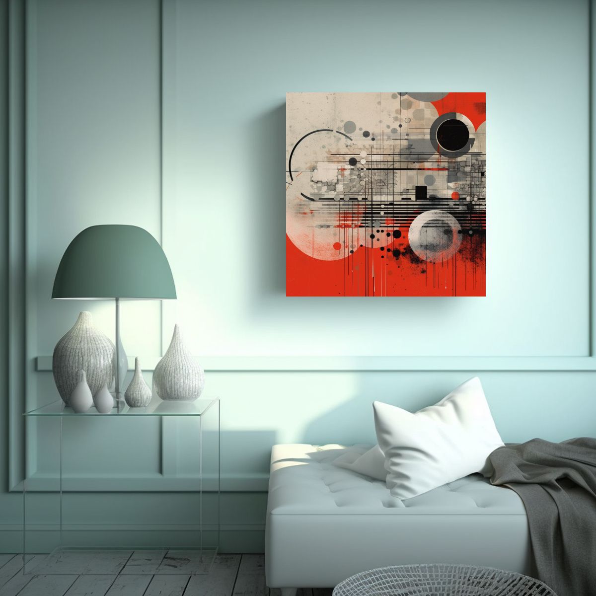 GENERICO - Cuadro Abstracto De Armonía Cromática: Fondo De 70x70 Cm