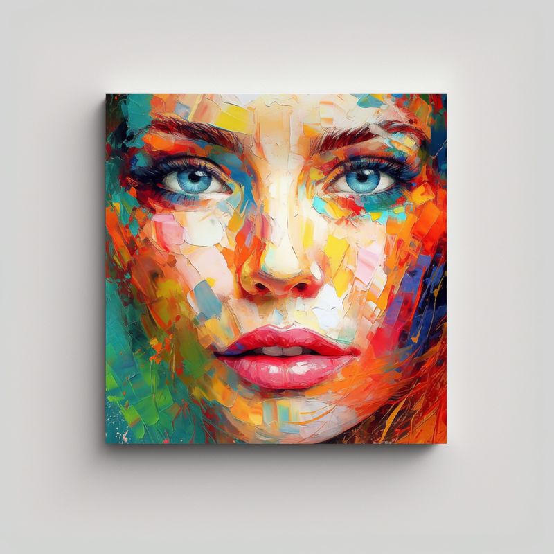 GENERICO - Arte De Pared Minimalista: Rostro De Mujer En 80x80 Cm
