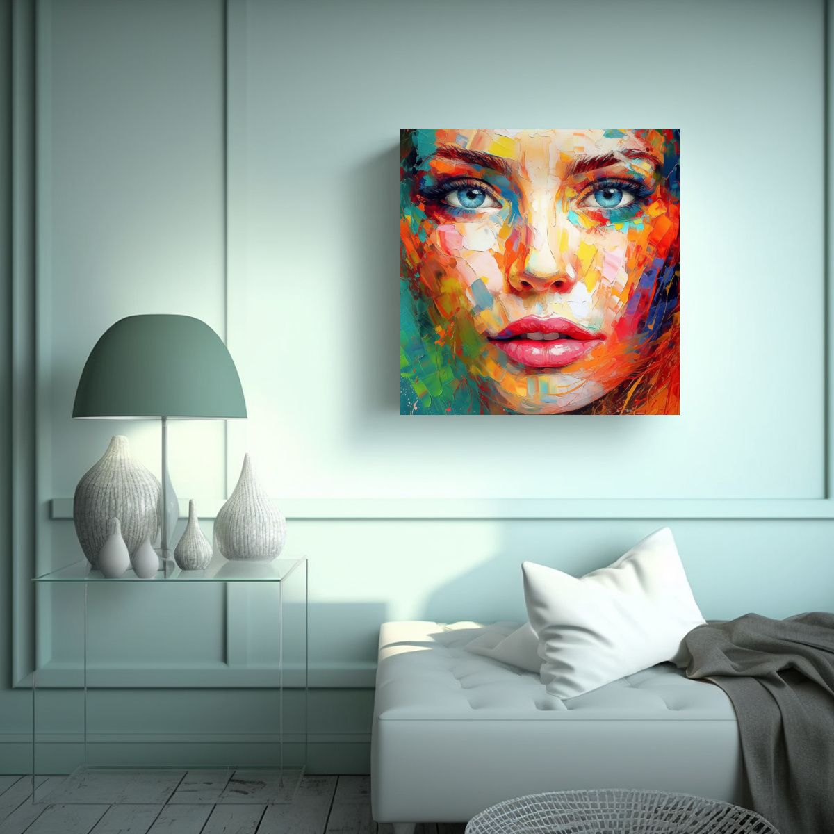 GENERICO - Arte De Pared Minimalista: Rostro De Mujer En 80x80 Cm