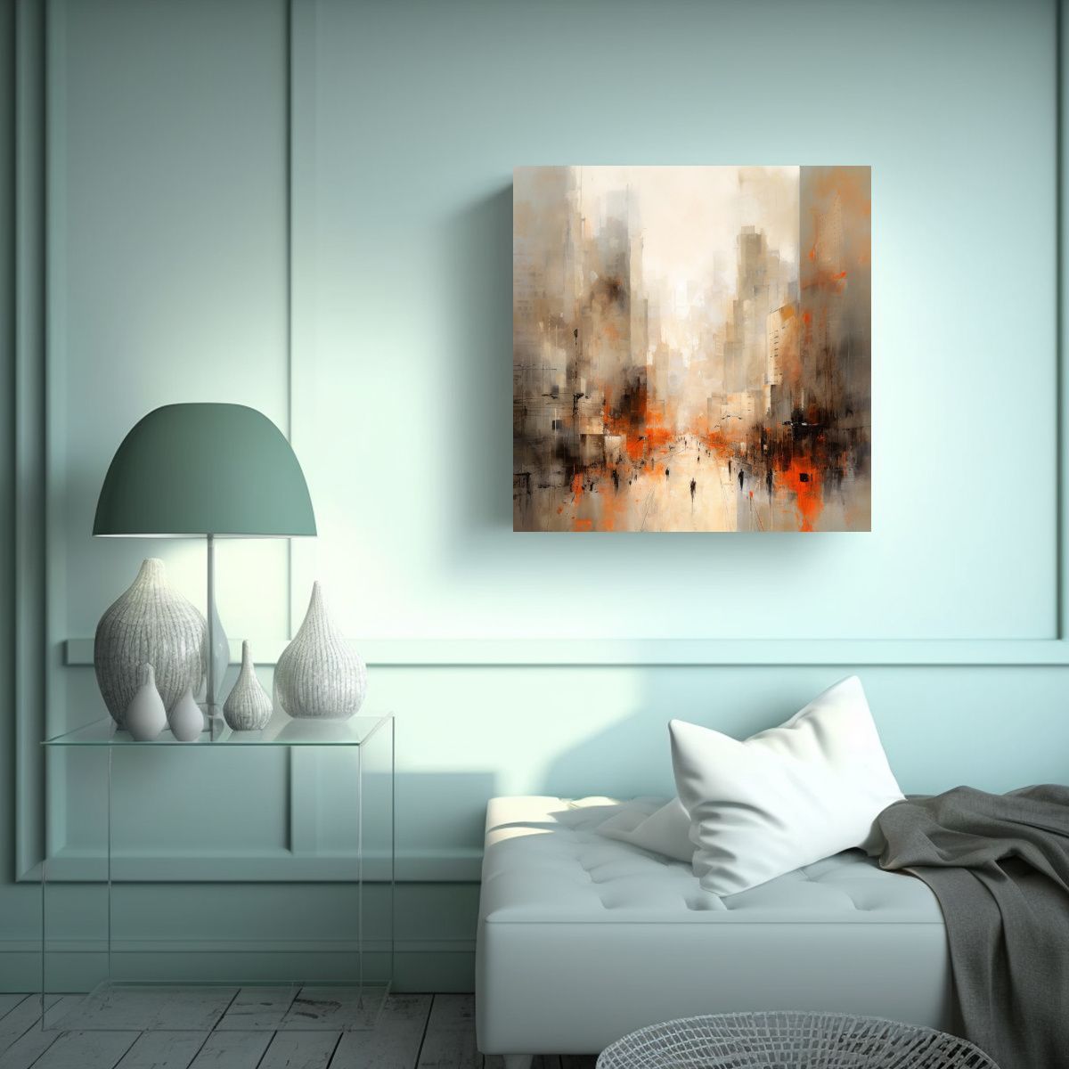 GENERICO - Pinturas De Decoración Abstractas Resistentes En 90x90 Cm