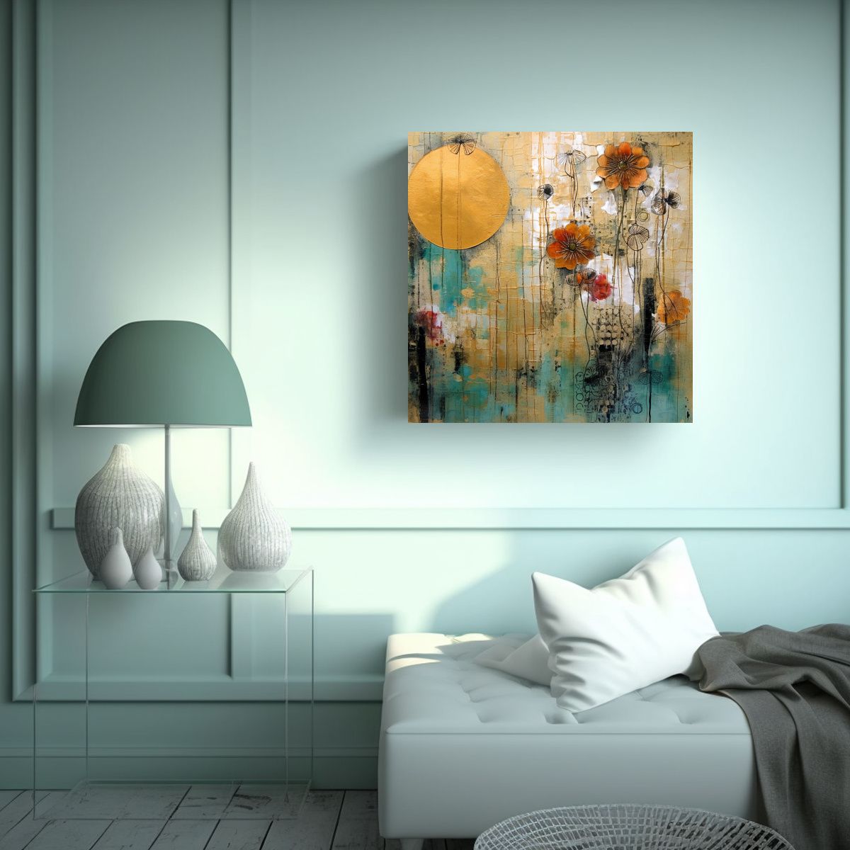 GENERICO - Pinturas Abstractas En Mezcla De Medios: Gama De 90x90 Cm