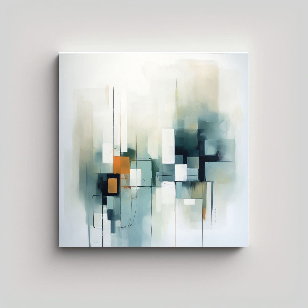 GENERICO - Pintura En Bastidor Abstracta Minimalista En 80x80 Cm