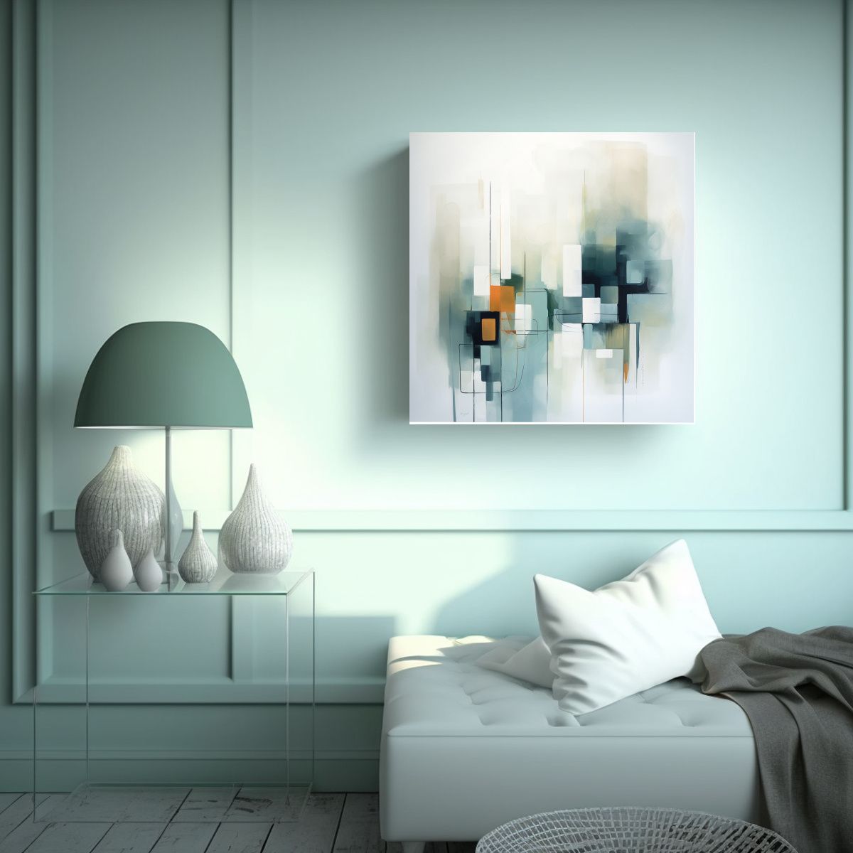 GENERICO - Pintura En Bastidor Abstracta Minimalista En 80x80 Cm