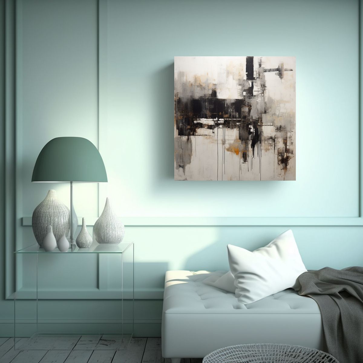 GENERICO - Pintura En Blanco Y Negro Con Impacto Visual En 50x50 Cm