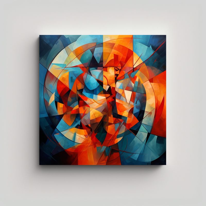 GENERICO - Arte Geométrico Abstracto Reflejo En Composición 60x60 Cm