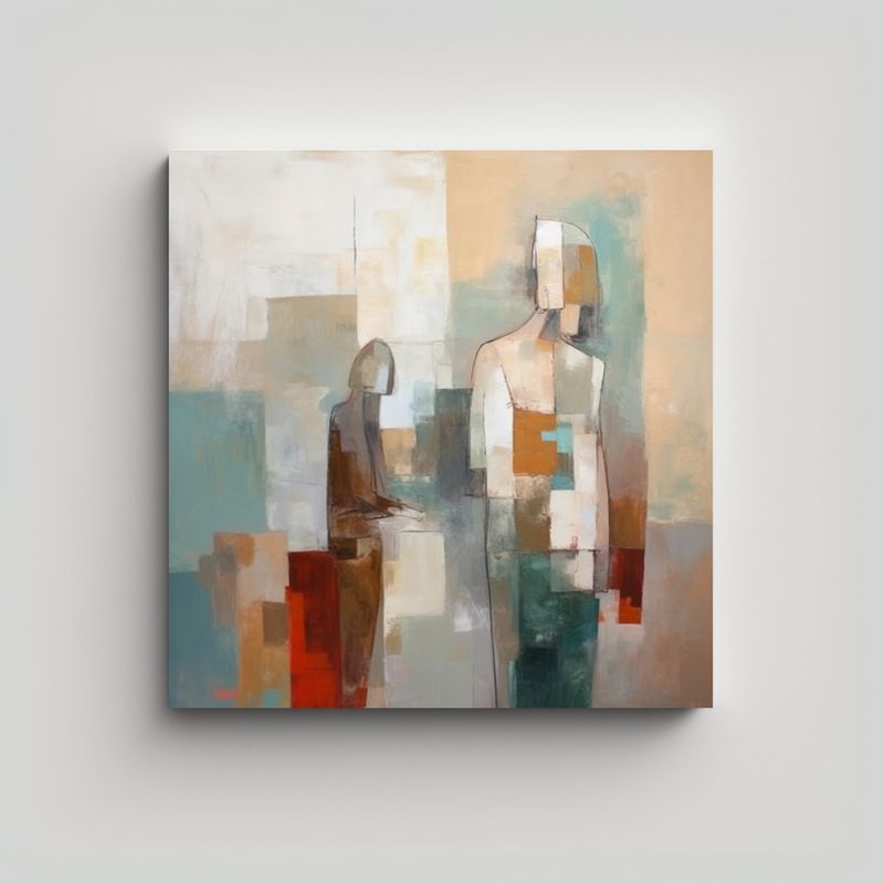 GENERICO - Cuadro Moderno Alegre De Arte Abstracto Con 60x60 Cm
