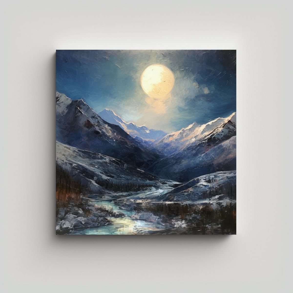 GENERICO - Pintura Impresionista MOON OVER La Cordillera Del 80x80 Cm