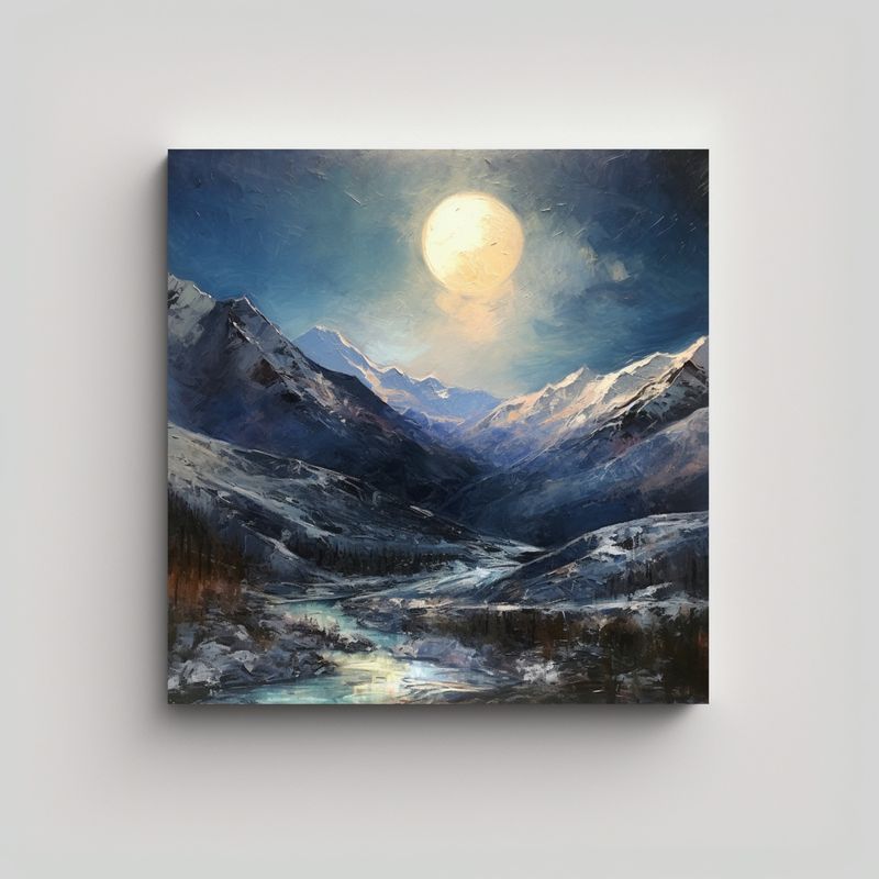 GENERICO - Pintura Impresionista MOON OVER La Cordillera Del 80x80 Cm