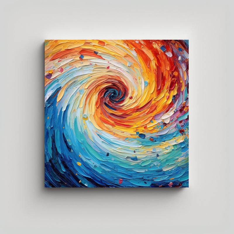 GENERICO - Cuadro Abstracto En Bastidor: Espiral Alemana De 70x70 Cm