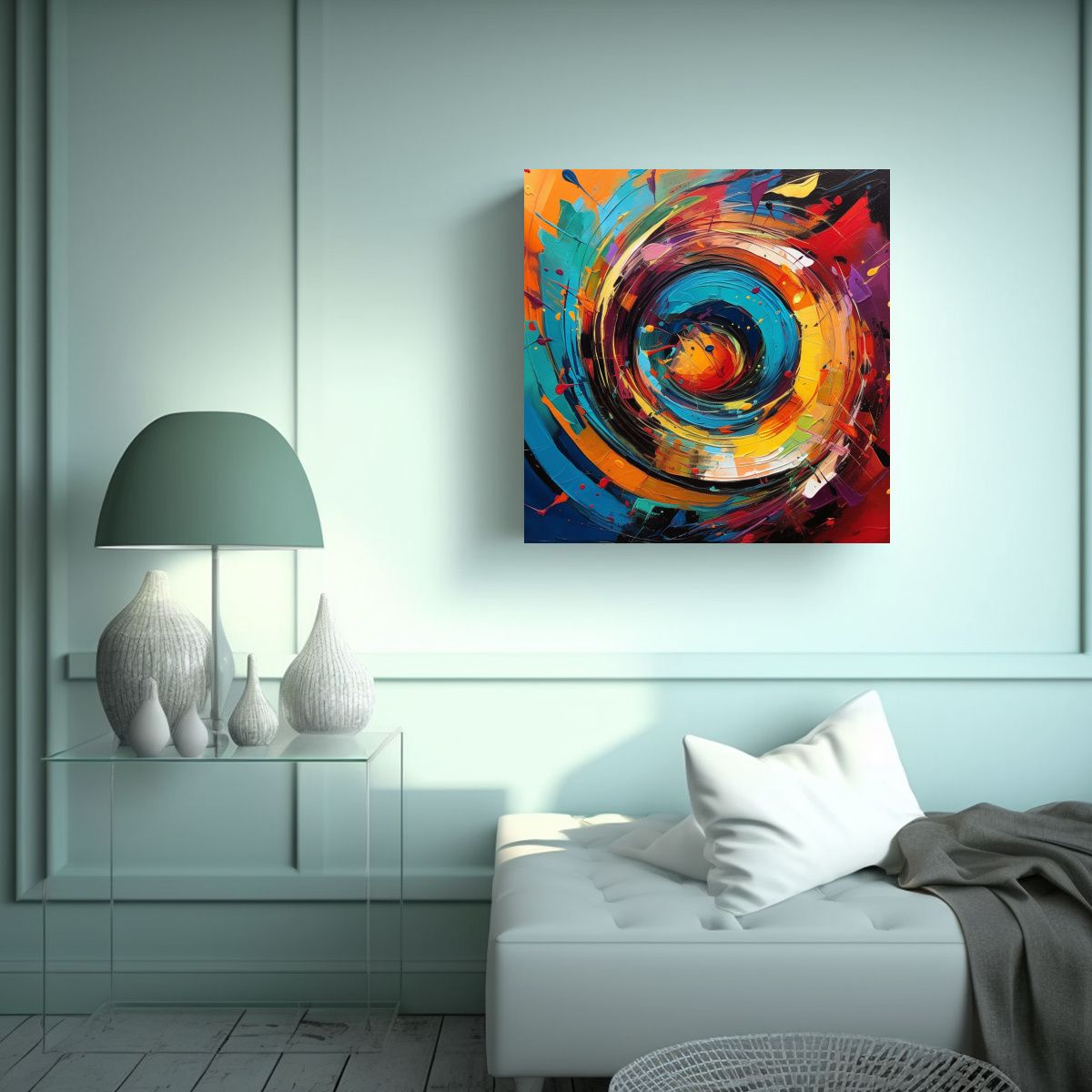 GENERICO - Cuadro Abstracto Clásico Hermosas Pinturas 80x80 Cm